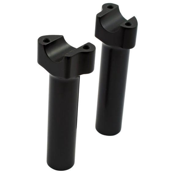 Chubby risers. Straight. 6" rise. Black