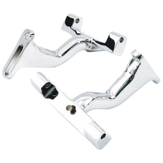 Mount bracket, passenger floorboard. Raised. Chrome