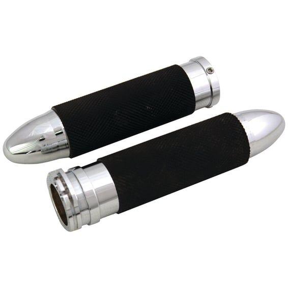 Handlebar grip set, Bullet. Chrome