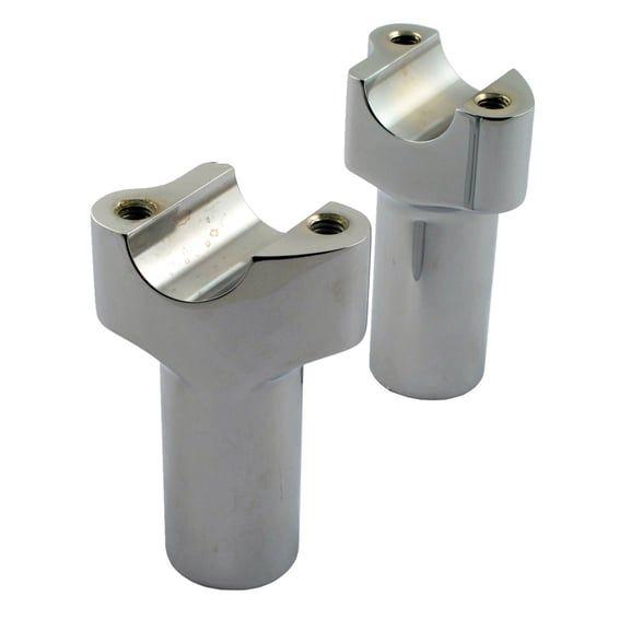 Chubby risers. Straight. 3.5" rise. Chrome