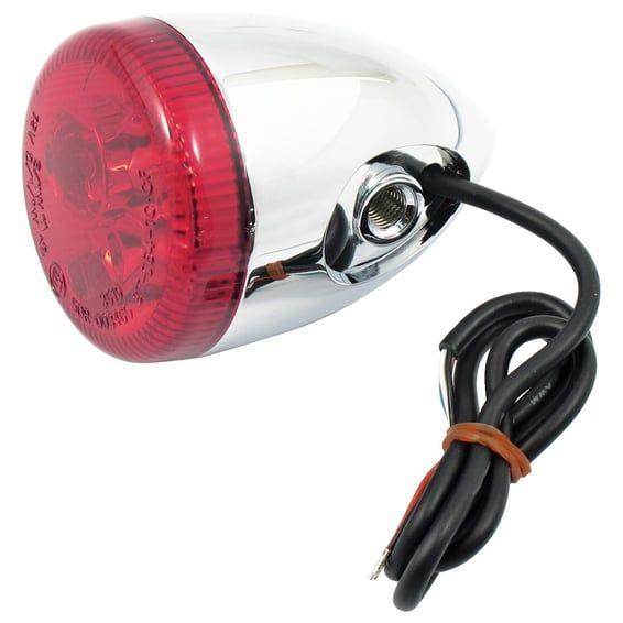 3-1 LED bullet taillight / turn signal combo. Chrome. Red