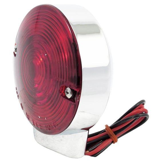 Turn signal assembly. Front. Red lens. Chrome
