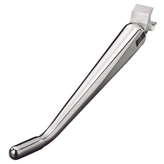 K-Tech, weld-on Diamond jiffy stand. Chrome