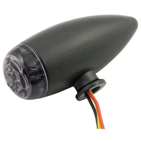 Micro bullet LED taillight set. Black. Smoke lens