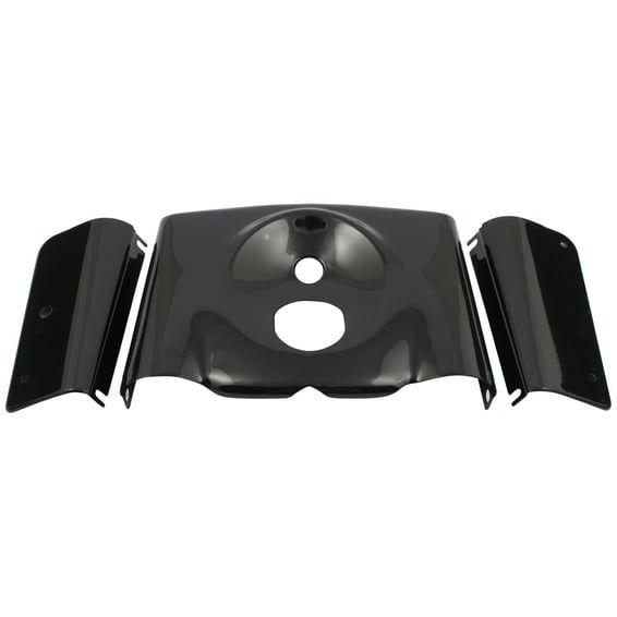 Fork panel kit 3-piece. Smooth. Gloss black