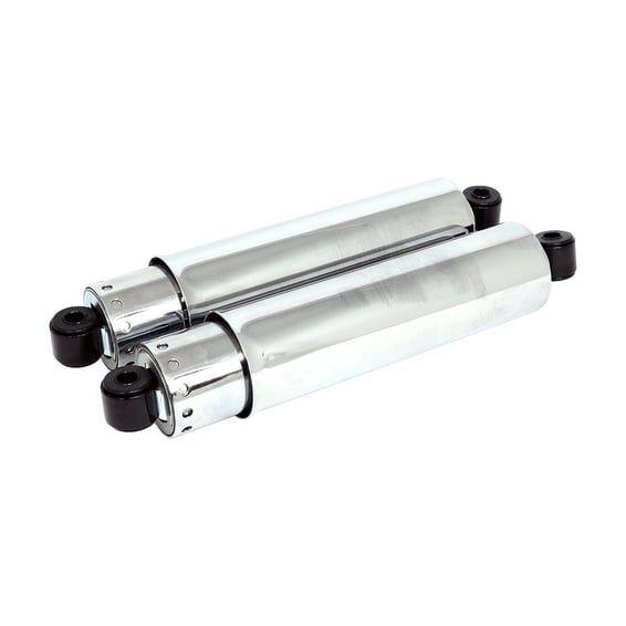 Shock absorbers 13-1/2", full cover. Chrome