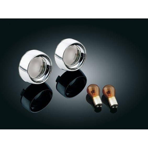 Front deep dish bezels w/smoke lenses, amber bulb