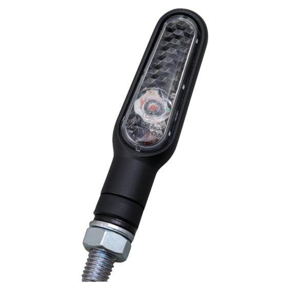 D-Light mini LED turn signal set. Black, clear lens