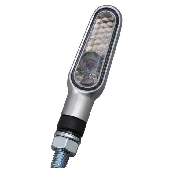D-Light mini LED turn signal set. Silver, smoke lens