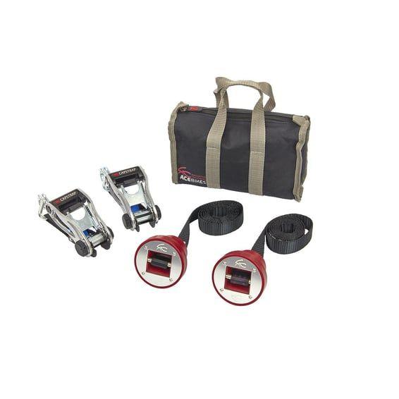 AceBikes, CapStrap BMW open axle tie-down system