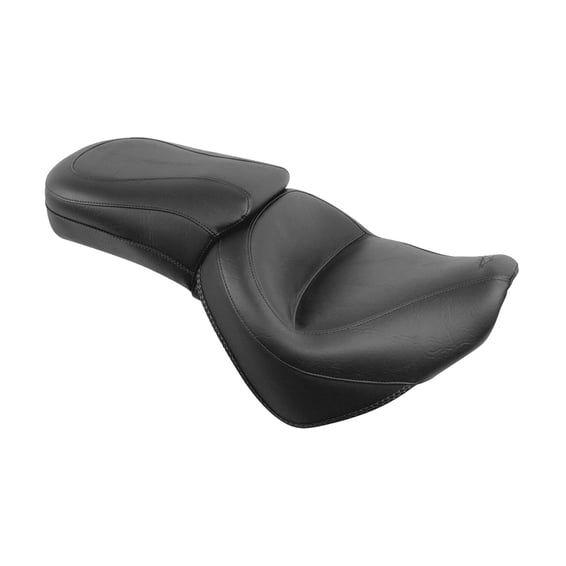 1-piece 2-up wide touring vintage seat plain black