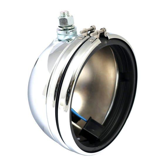OEM style 5-3/4" FX, FXR, XL headlamp shell only. Chrome