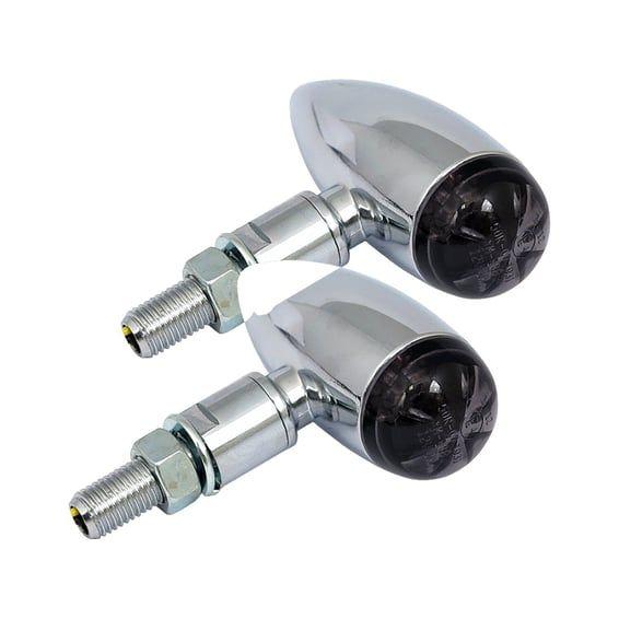 Micro bullet LED turn signals, chrome