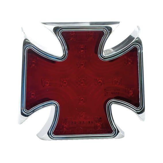 Maltese cross billet LED taillight. Red lens
