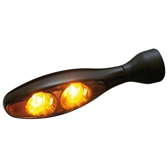 . Micro 1000 Dark turn signal. Black. Front & rear