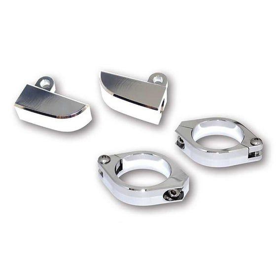 Paco, turn signal fork mount kit. 35-37mm. Chrome