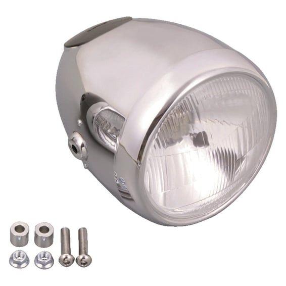 Vintage 5-3/4" headlamp. Chrome