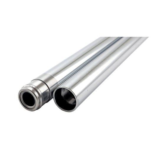 Fork tubes 41mm, 26-3/8". show chrome