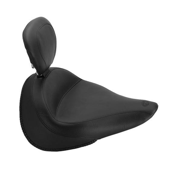 wide touring vintage solo seat plain black