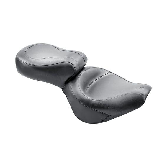 1 piece 2-up wide touring vintage seat plain black