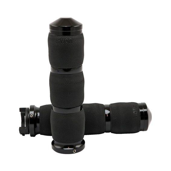 Avon air cushioned grips, heated, black anodized