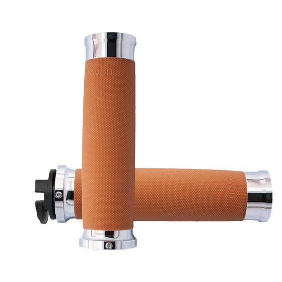 Avon custom grips chrome tan