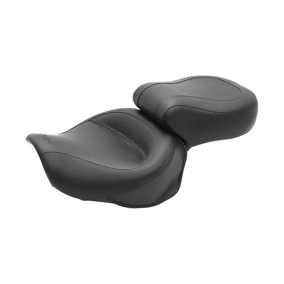 1-piece 2-up wide touring vintage seat plain black