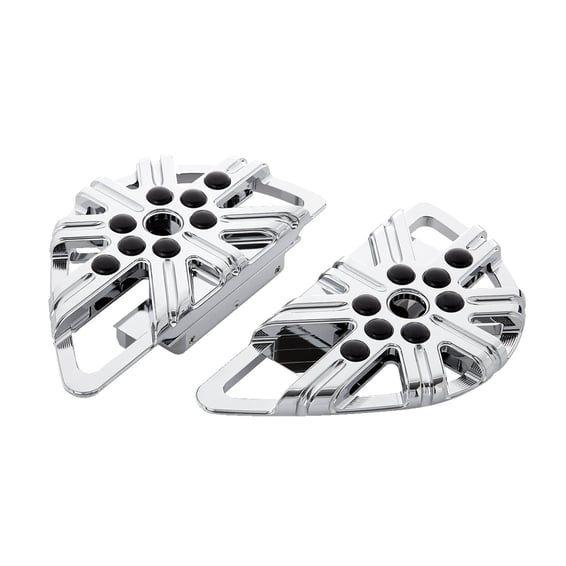 10-gauge mini rider floorboards. Chrome