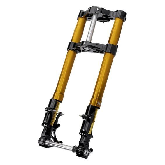 KR8 +2" Inverted Frond End Kit. Black/Gold