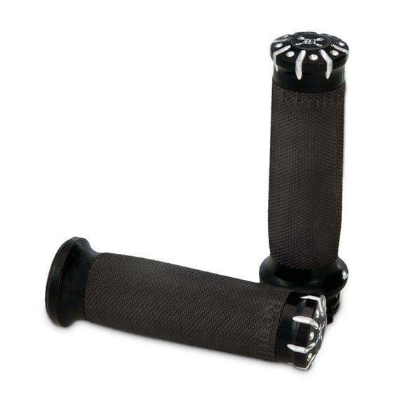 Hawk Billet grip set. Black CC stripes/dots