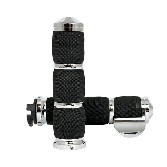 Avon air cushioned grips chrome w/throttle boss