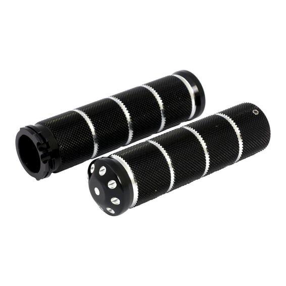 Throttle grip set bomber. Knurled. Black cm