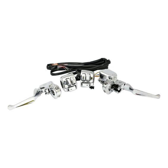 Handlebar control kit chrome 14mm bore