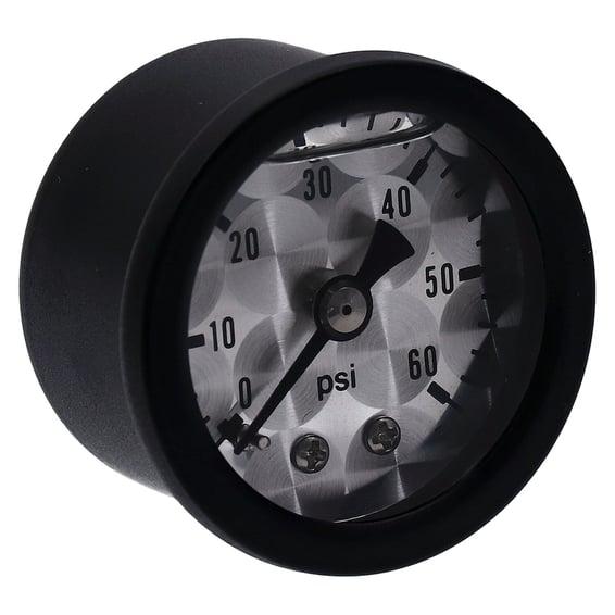 oil pressure gauge, 0-60 PSI. Black housing