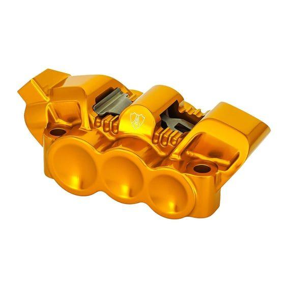 6-p mono-block radial caliper. Left. Gold